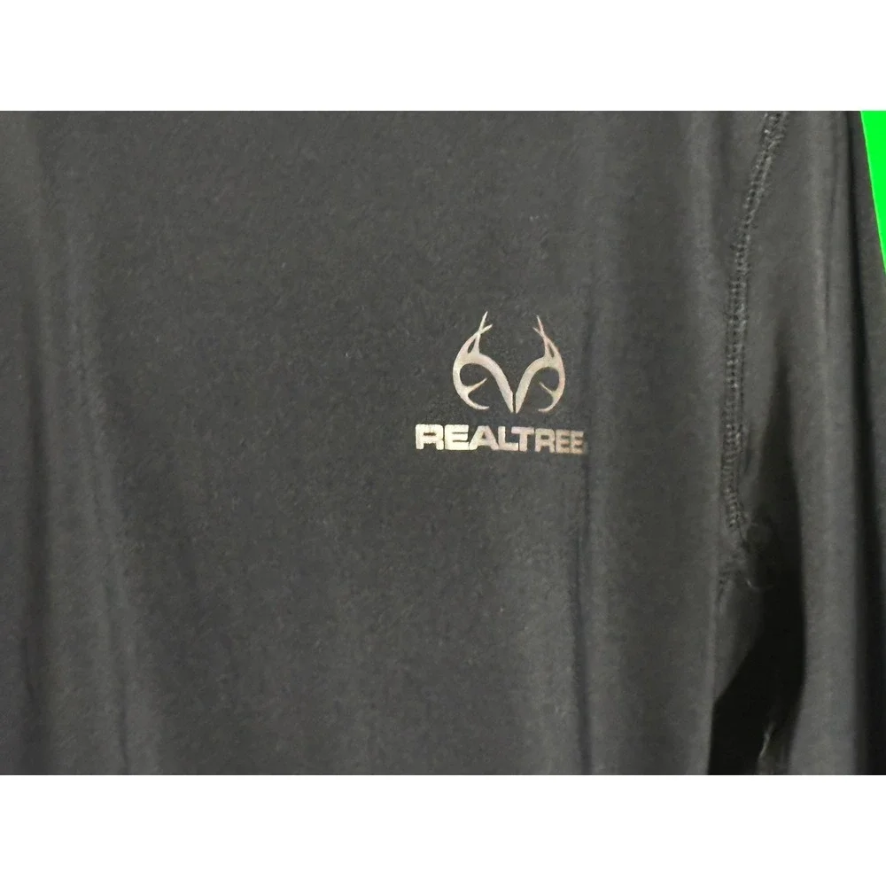 Realtree Performance Shirt Mens Medium Black Scent Control Long Sleeve Stretch